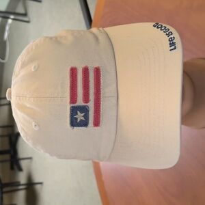 Life Is Good USA Flag Hat Distressed Spell Out Logo Hike Camp Golf Beach Dad Cap